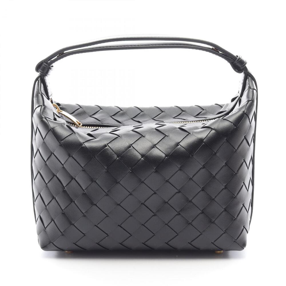 Bottega Veneta Wallace Intrecciato Handbag Leather Black